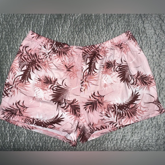Pink Palm Print Pajama Short - Picture 1 of 3